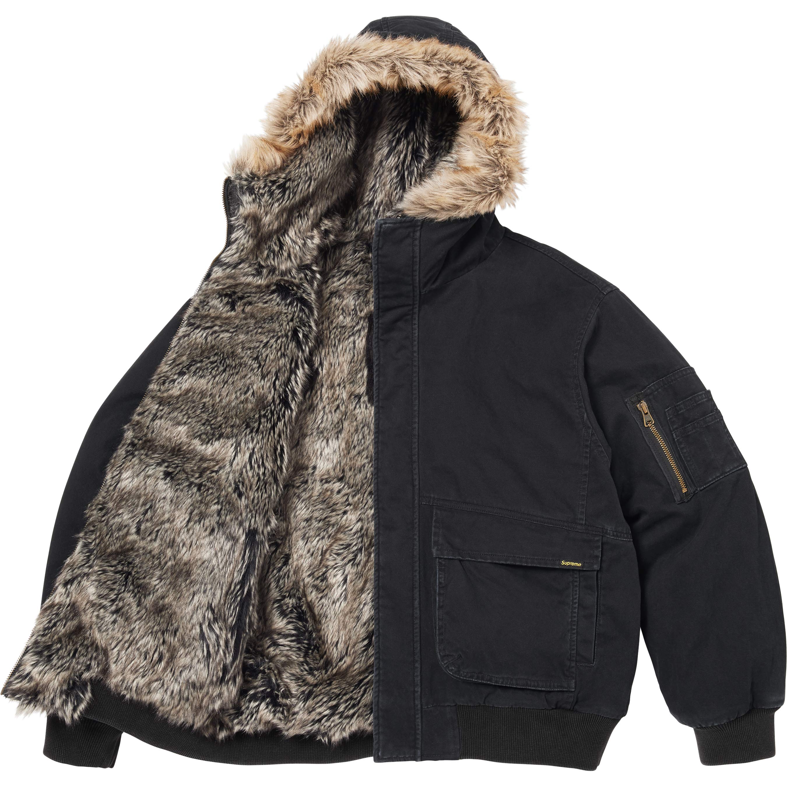 Reversible Faux Fur Hooded Work Jacket view 3